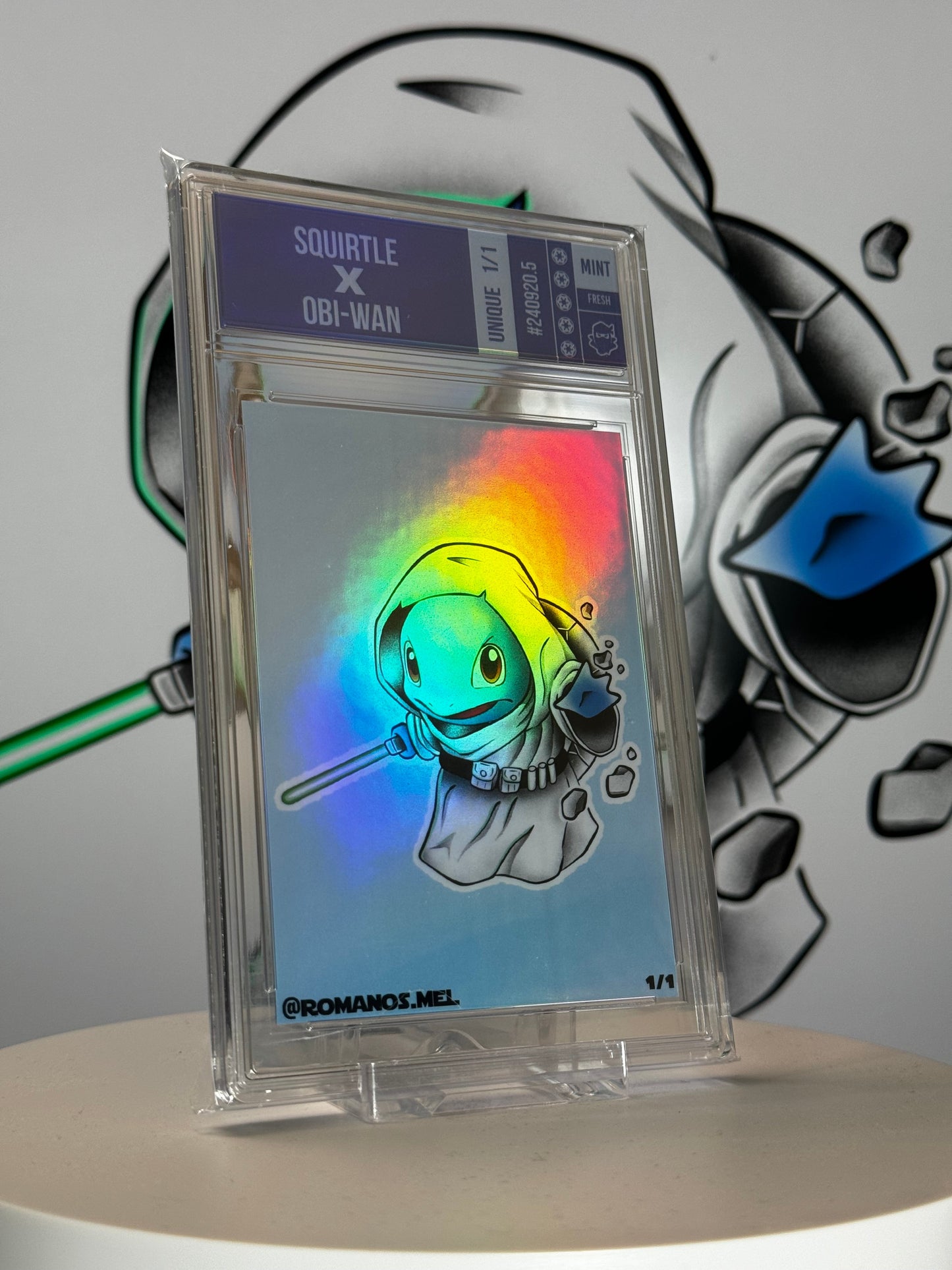 Squirtle X Obiwan - Pokewars Series 1 - Colored Refractor 1/1