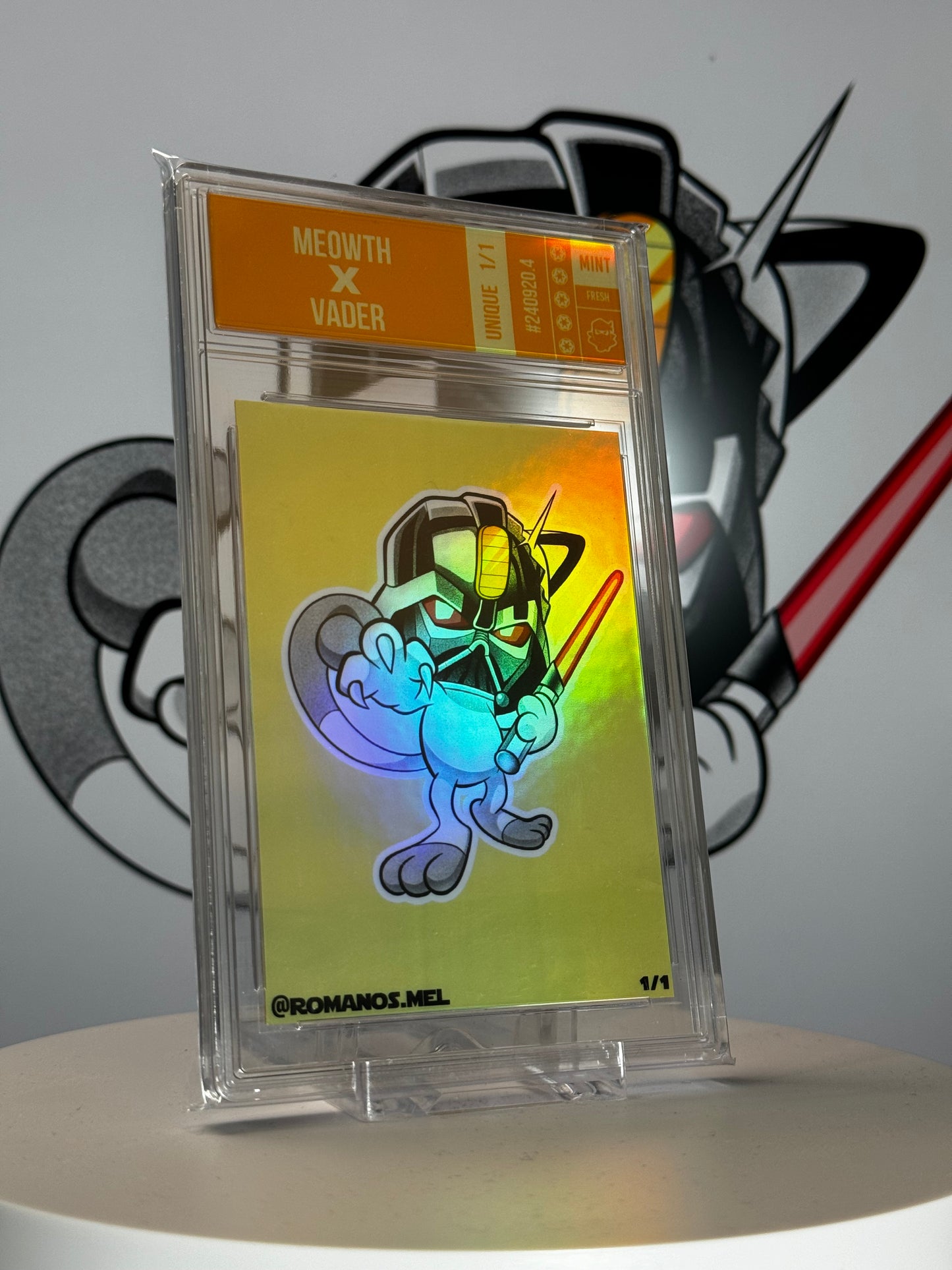 Meowth X Vader - Pokewars Series 1 - Coloured Refractor 1/1