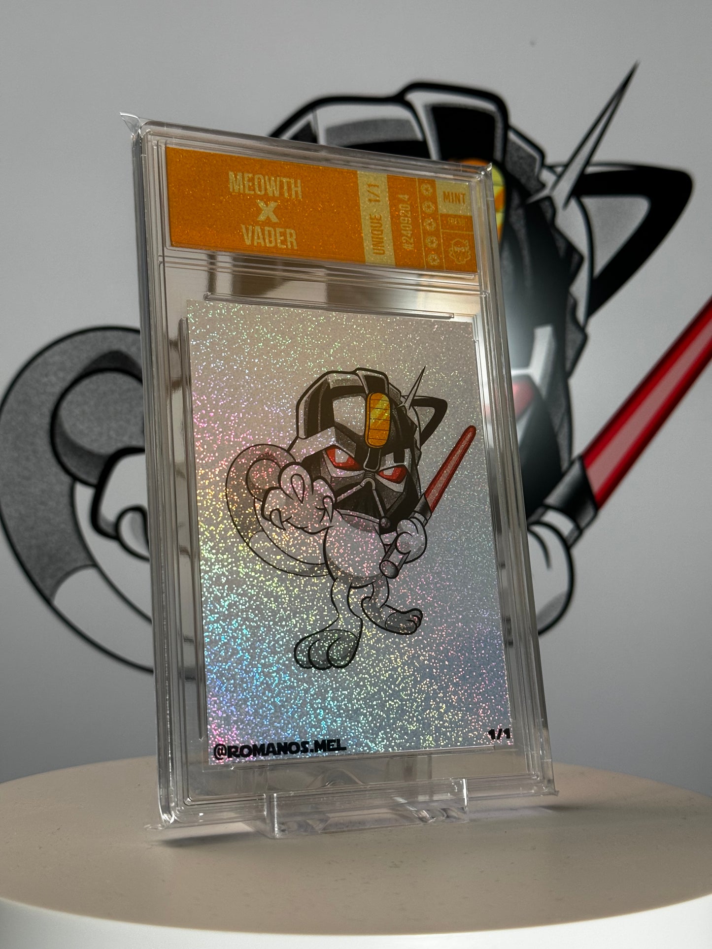 Meowth X Vader - Pokewars Series 1 - Glitter Refractor 1/1