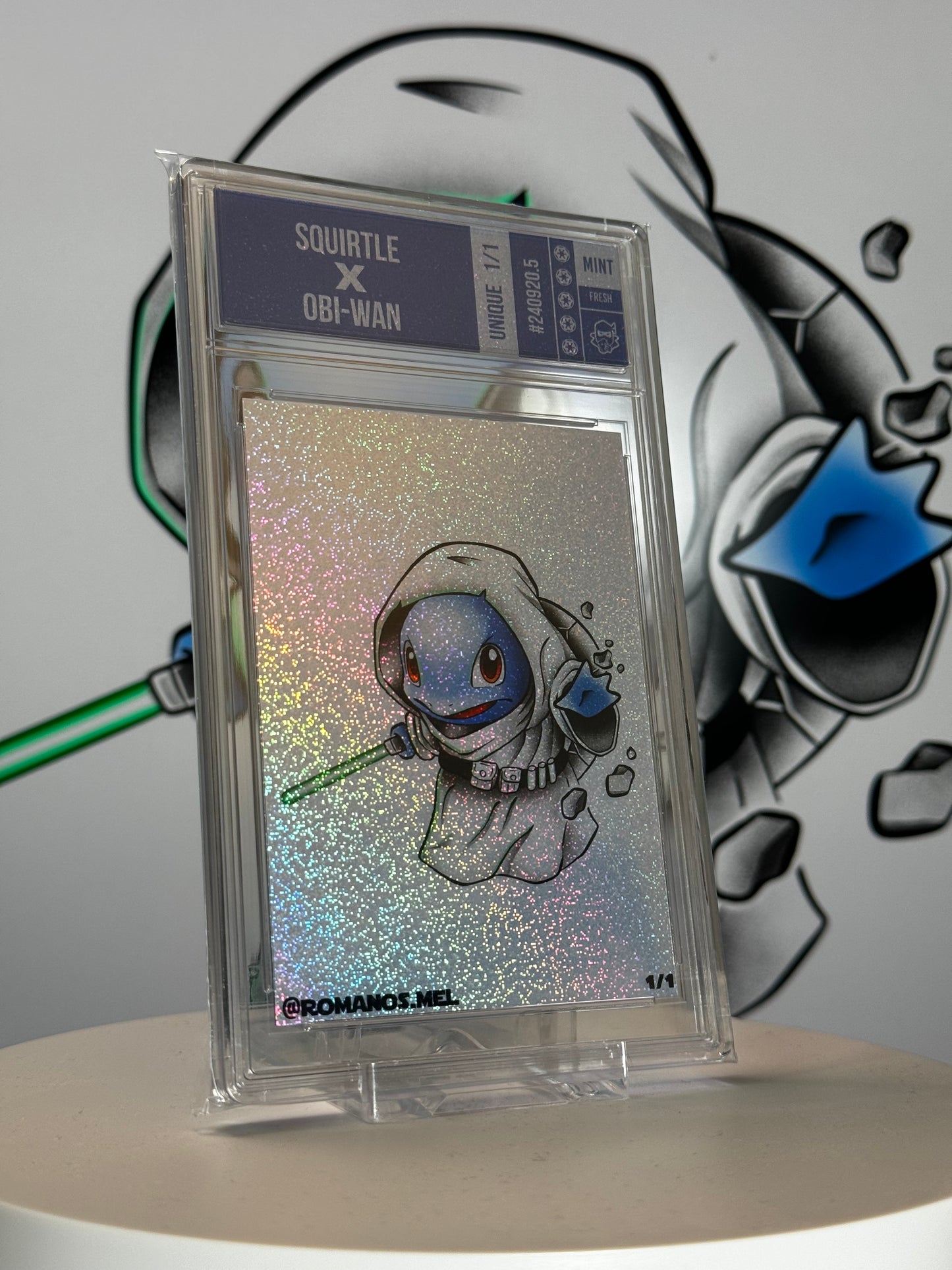Squirtle X Obiwan - Pokewars Series 1 - Glitter Refractor 1/1