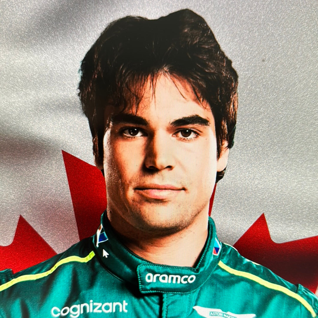 Lance Stroll Portrait with flag /3