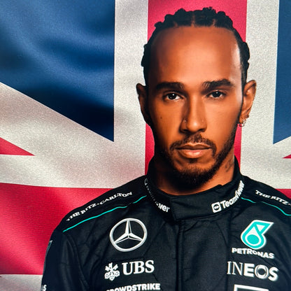 Lewis Hamilton Portrait with flag /3