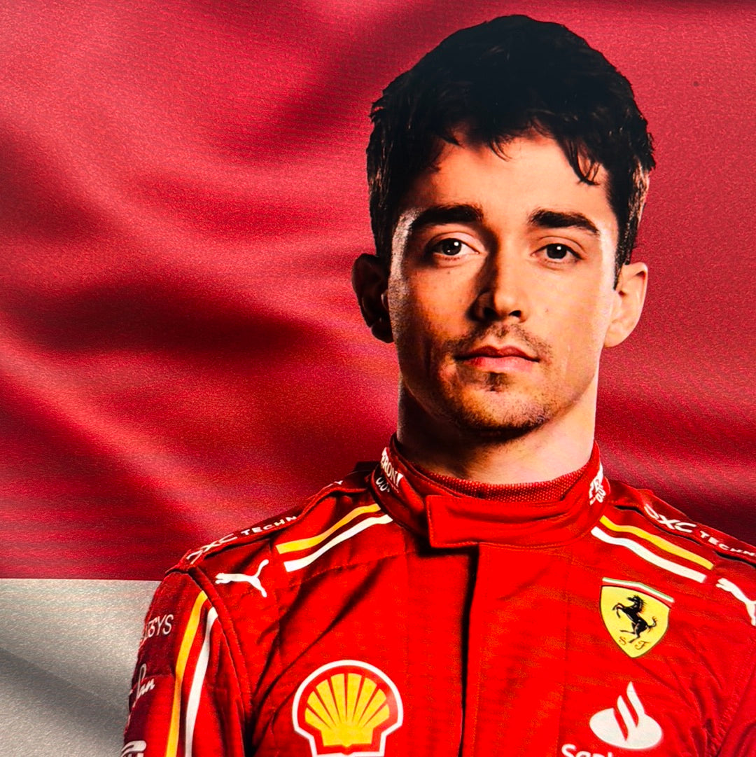 Charles Leclerc Portrait with flag /3