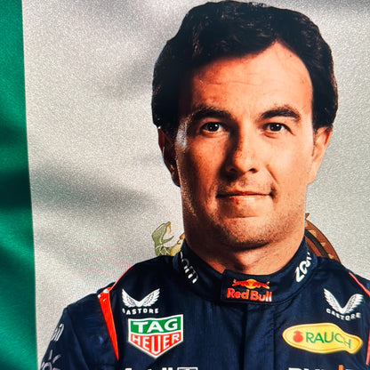 Sergio Perez Portrait with flag /3