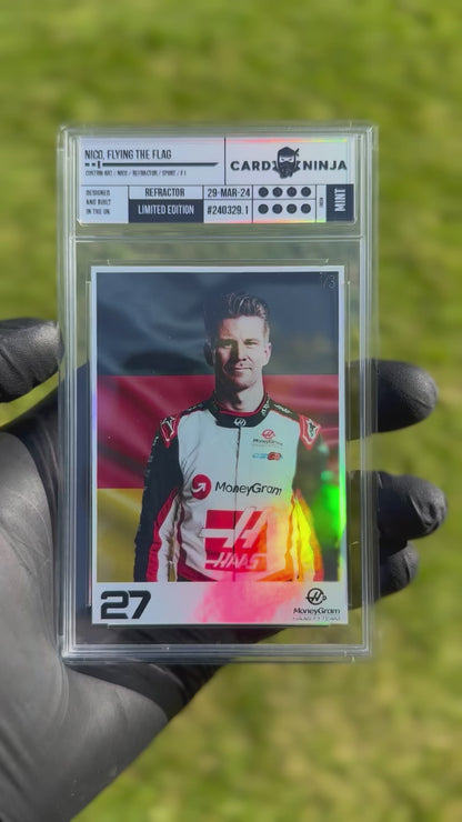 Niko Hulkenberg Portrait with flag /3